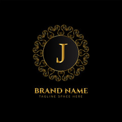 A CREATIVE LETTER LOGO DESIGN WITH GOLDEN COLOR