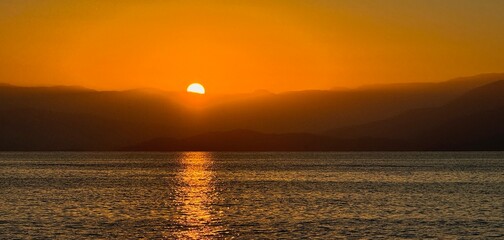 Beautiful sunrise at Gethiye Gulf in Turkey
