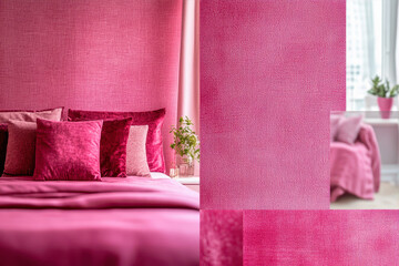 Brighten Your Space With Lively Hot Pink Wallpaper and Stylish Accents for a Cheerful Ambiance