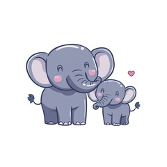 Fototapeta premium Cute Elephant Family Illustration