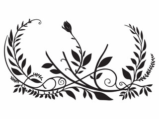 black and white floral elements