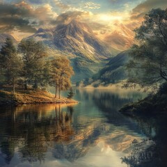 Mountain Lake Reflection.