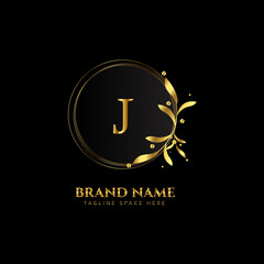 A CREATIVE LETTER LOGO DESIGN WITH GOLDEN COLOR