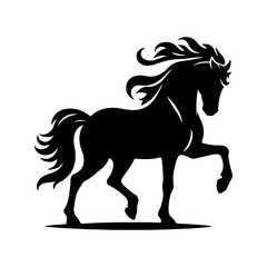 Silhouette of a Horse Vector Art illustration with a white background