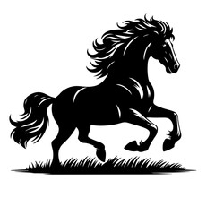 Obraz premium Silhouette of a Horse Vector Art illustration with a white background