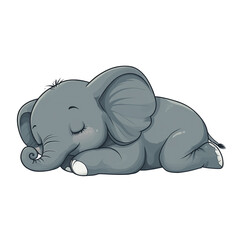 Obraz premium Cute Sleeping Elephant Illustration