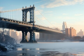 Fototapeta premium Winter morning light queen bridge downtown.