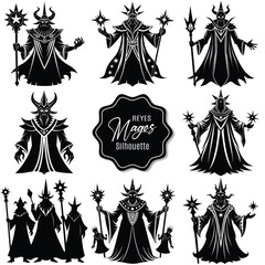 Reyes magos silhouette vector