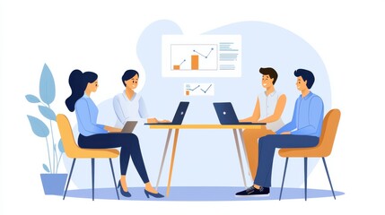 Professionals Collaborating in a Modern Boardroom