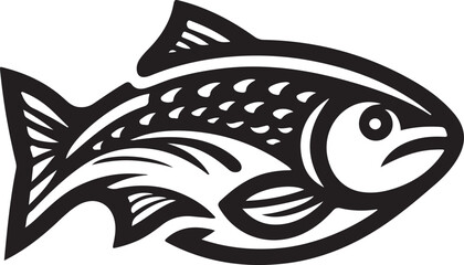 Fish logo icon silhouette vector image