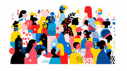 Diverse illustration showcasing inclusion and unity among people