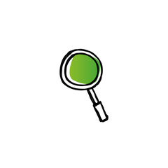 Hand drawn magnifying glass icon flat vector design