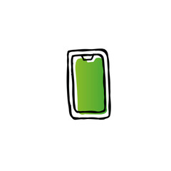 Hand drawn smartphone icon flat vector design