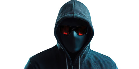 Mysterious Figure in Hoodie and Sunglasses