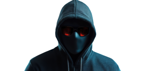 Mysterious Figure in Hoodie and Sunglasses