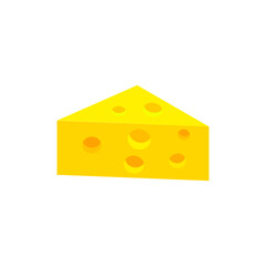 Fresh Cheese Vector Illustration with Holes and Texture