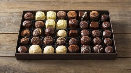 Assorted Chocolate Truffles in a Box.