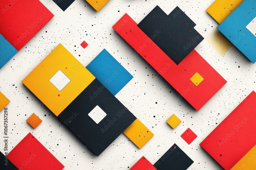 Poster colorful geometric abstract background with overlapping squares
