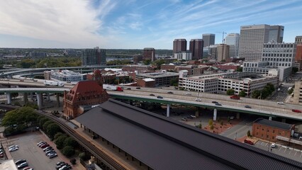 Beautiful architecture historic railroad station Richmond Main Street Station in State Capital city of Richmond, VA