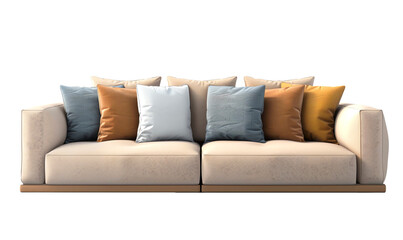 Geometric modern sofa set  isolated on a transparent background.