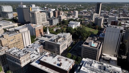 Obraz premium Richmond, VA city skyline beautiful calm streets office buildings downtown in state Capital city of Virginia vibrant downtown living and working