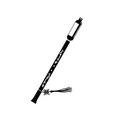 Traditional Chinese musical instrument logo illustration, pipa bawu silhouette suitable for music stores and communities