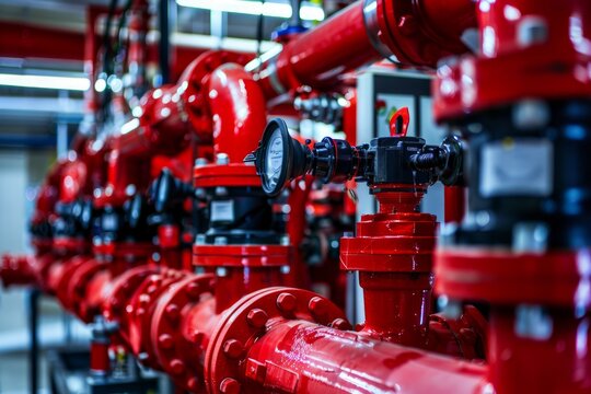 Fire Pump. Industrial fire pump station. Automatic fire extinguishing system control system