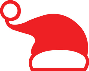 Santa hat christmas clip art design on plain white transparent isolated background for card, shirt, hoodie, sweatshirt, apparel, card, tag, mug, icon, poster or badge