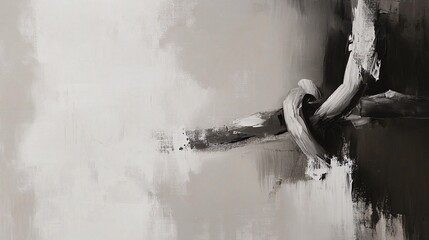 Abstract Knot: A Monochrome Textured Painting of Intricacy and Depth