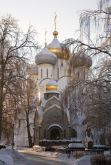 Novodevichy Monastery. Cathedral in honor of the Smolensk Icon of the Mother of God. Moscow, Russia