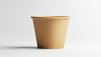 A brown paper cup is sitting on a white background