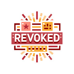 "Revoked" Icon with Red and Orange Decorative Elements, AI Generation
