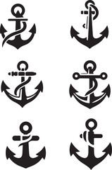 Anchor icon hand drawn ship symbol marine sketch vector image