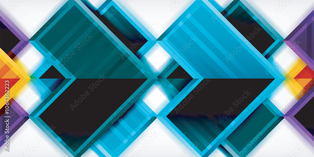 Aufkleber Arrow symbols created with 3d effects and line texture geometric abstract background