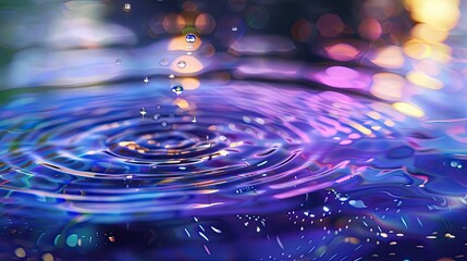 Binary raindrops creating ripples in a virtual pond
