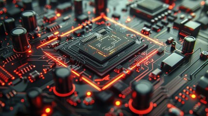 Obraz premium Circuit board close-up