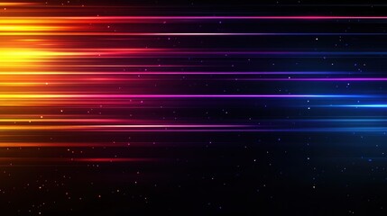 Vibrant diagonal lines in yellow, pink, and blue on a dark background.