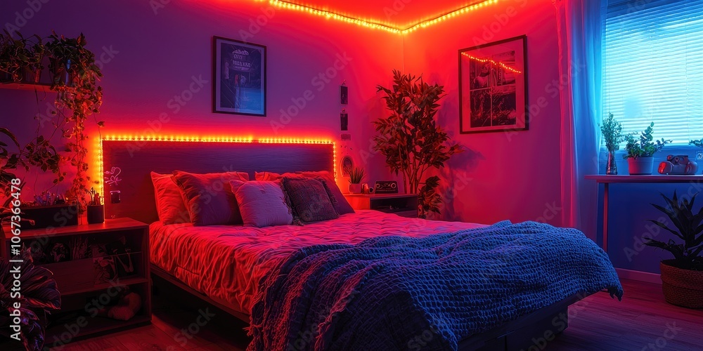 Poster A smart bed that adapts to the sleepers comfort preferences, tracks sleep patterns, and gently wakes them with soft lighting and sound, all controlled via an app.