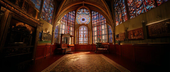 Obraz premium Stained Glass room background