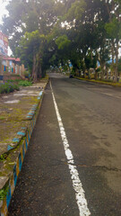 Morning street view in Curup, Bengkulu, Indonesia on vertical