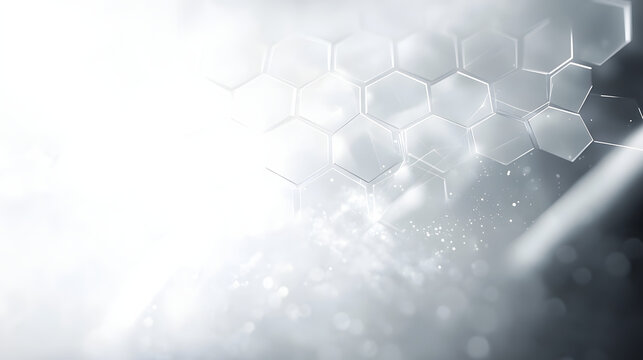 Abstract white technology hexagonal background