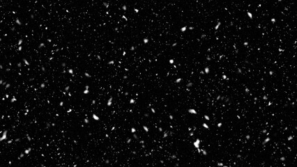 Obraz premium Falling realistic natural snowflakes overlay from top to bottom - calm snow for digital composition and photo composite
