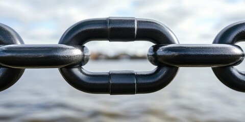 Naklejka premium Close-up of chain with sky