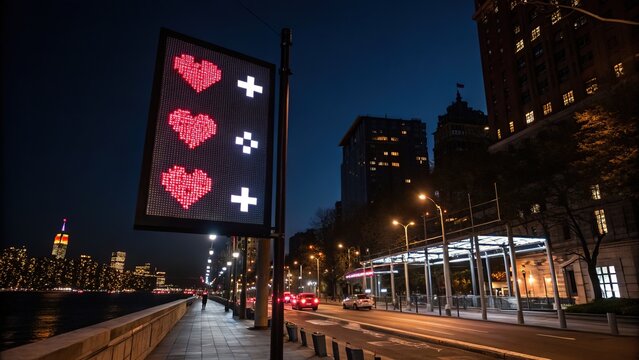 Pixel-Perfect Heart Icons: 32x32 & 24x24 Grids, Linear Design, Night Photography