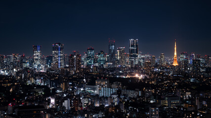 Fototapeta premium Tokyo Urban Nightscape on a Weekday - Ebisu, Tokyo, Japan