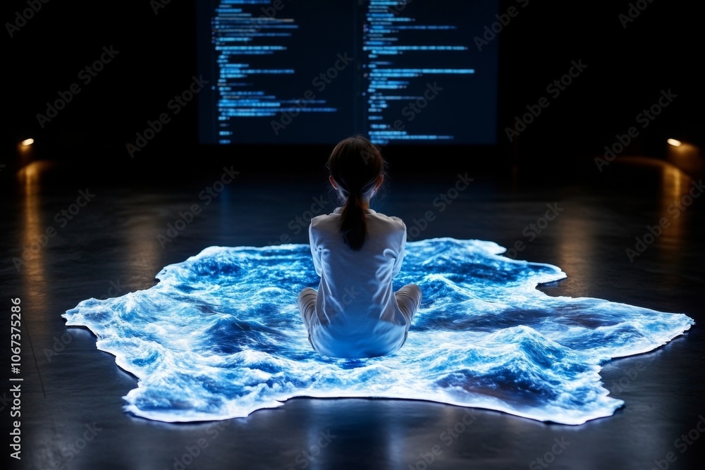 Poster person in a dark room monitoring global threat data on a large screen, symbolizing real-time cyber i
