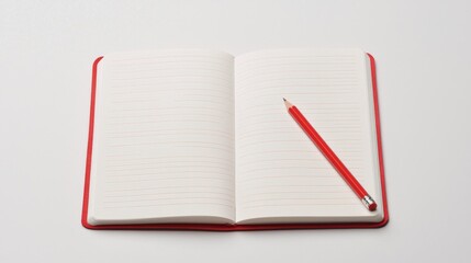 Blank Notebook with Red Pencil.
