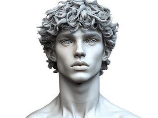 a statue of a man with curly hair