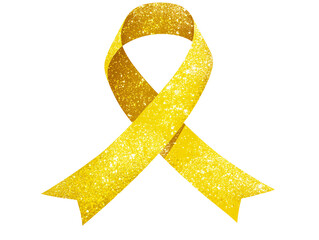 a yellow ribbon with glitter