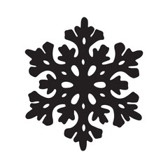 Christmas snowflake ornaments silhouette vector illustration